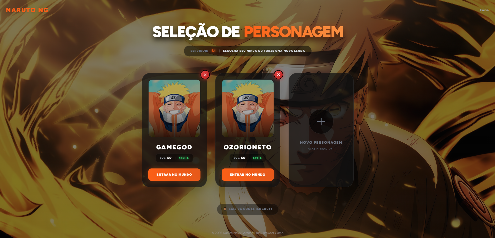 Seleção de Personagem