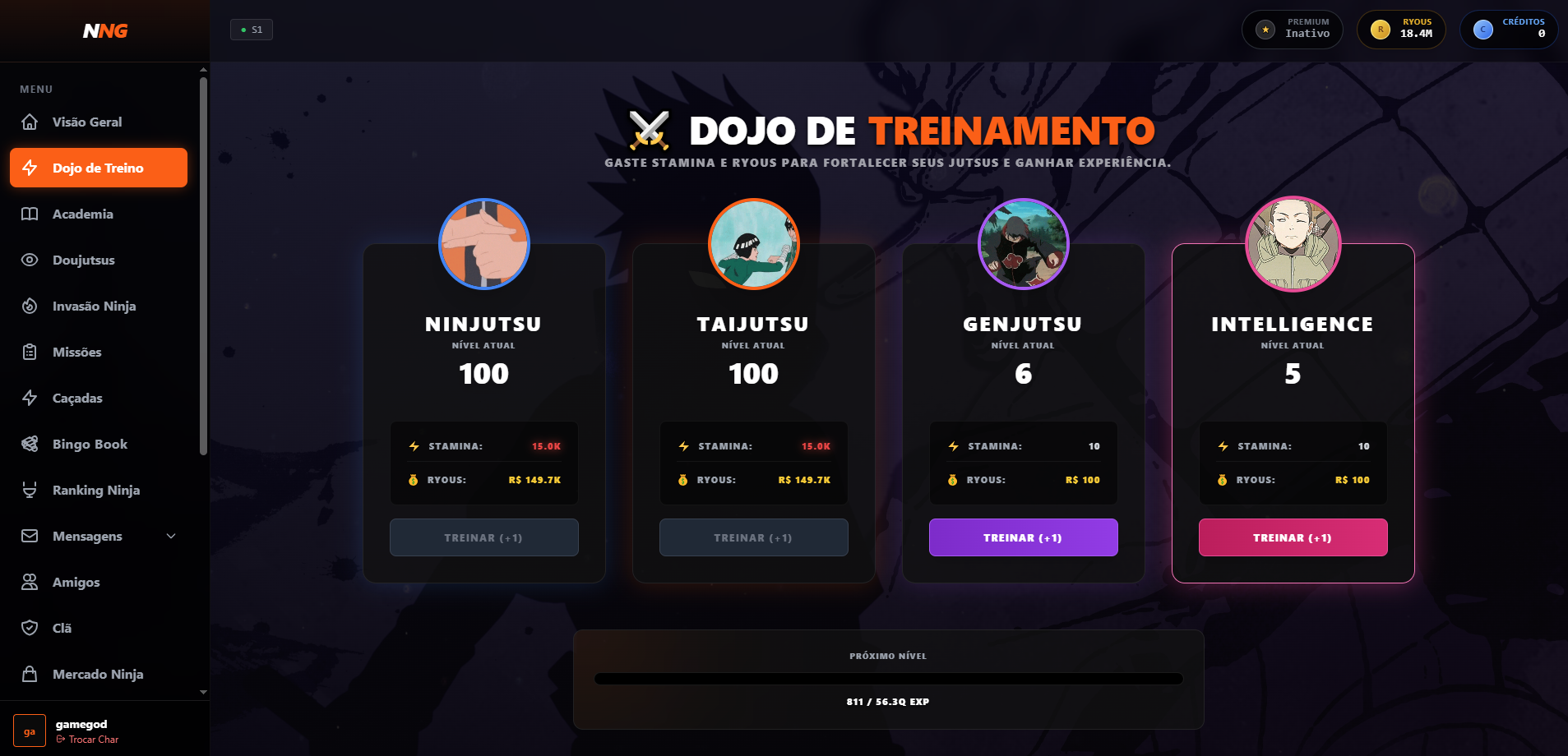 Dojo de Treinamento - Atributos