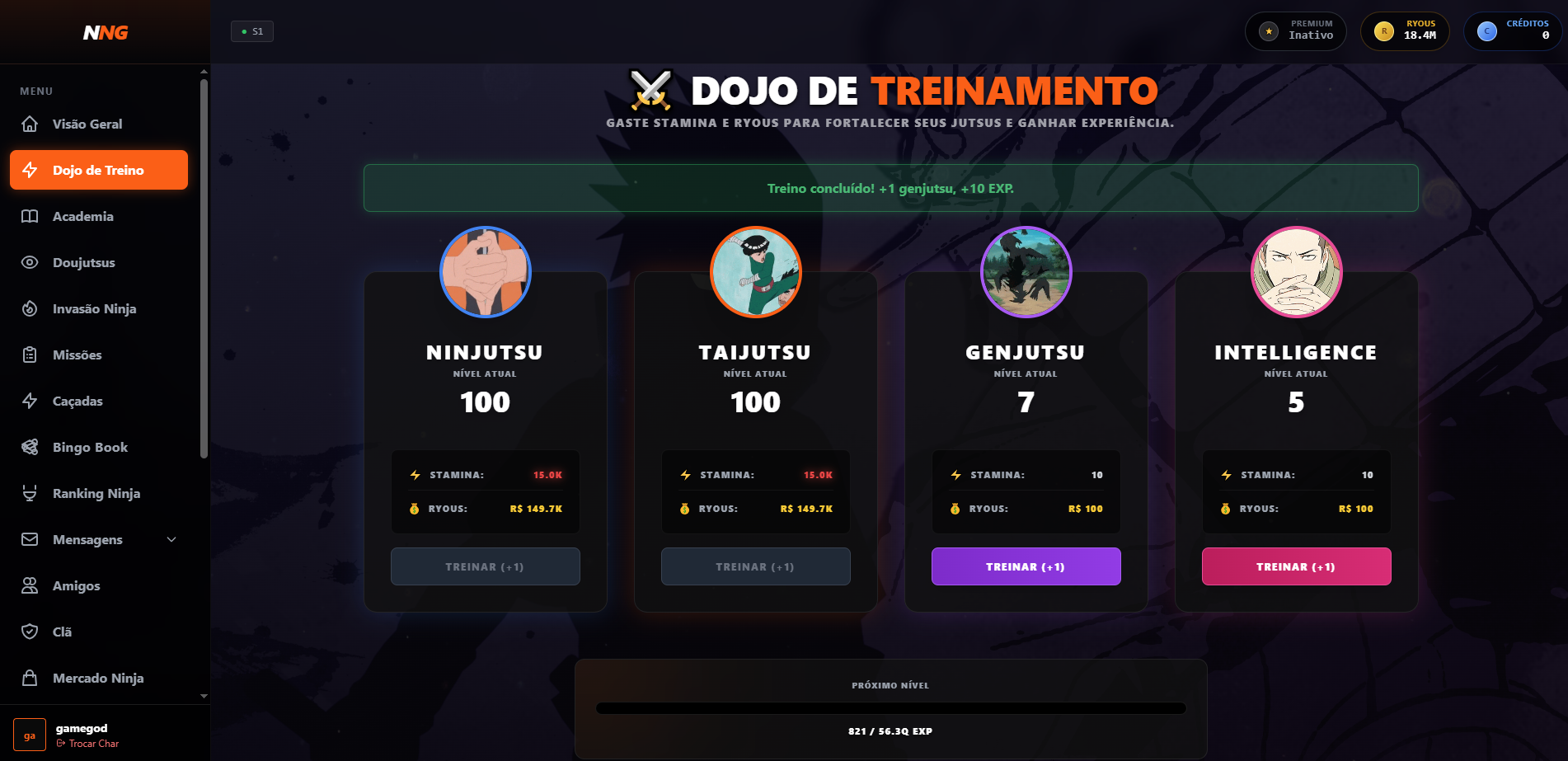 Dojo de Treinamento - Sucesso